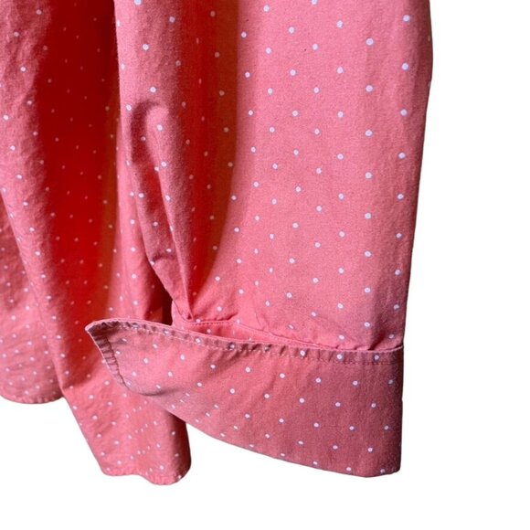 Lands End Womenns Button Down Blouse No Iron Shirt Polkadots Plus Size 26 u - Picture 6 of 9